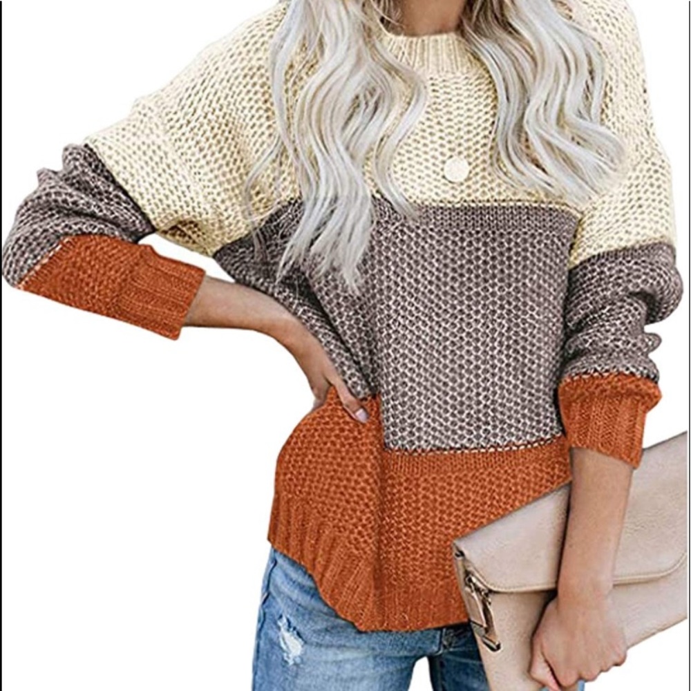 NWOT Color Block Sweater